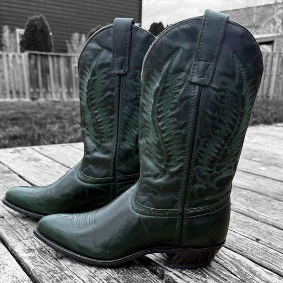 Vintage Green Texas Brand Women’s Cowboy Boots~ Dead Stock NWT - Picture 6 of 9